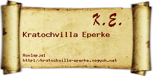Kratochvilla Eperke névjegykártya
